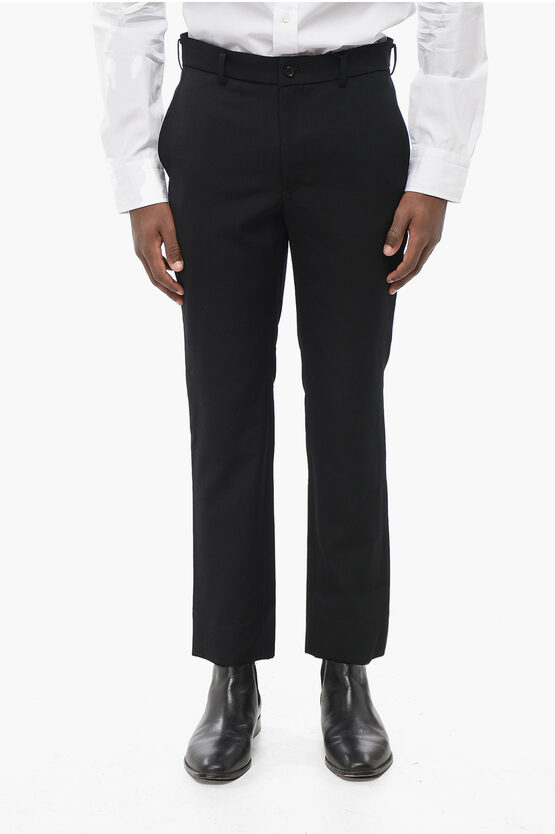 Comme Des Garçons Slim Fit Wool Pants With Belt Loops
