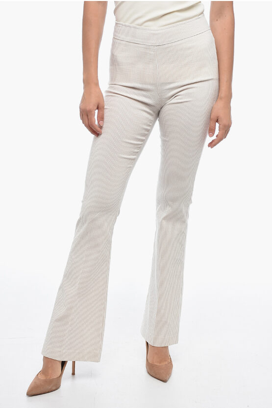 Shop Avenue Montaigne Slim Striped Pants With Flared Hem