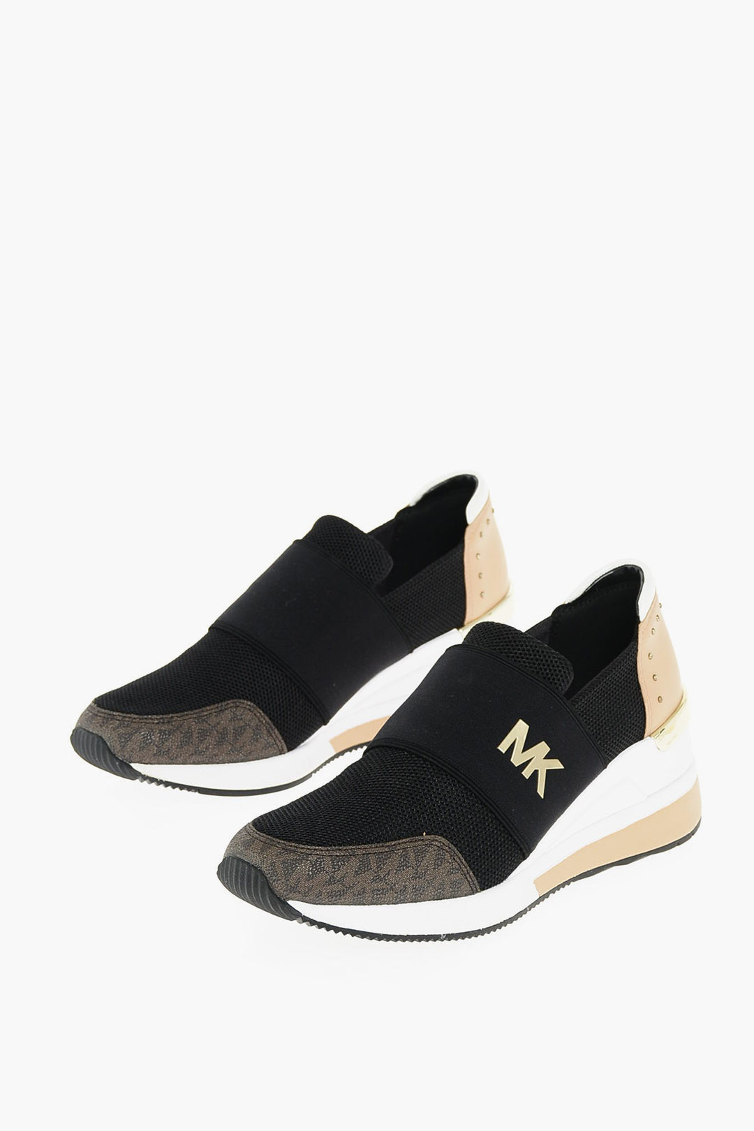 Michael Kors Slip On Sneakers with Logo Elastic Band and Metallized Details  women - Glamood Outlet