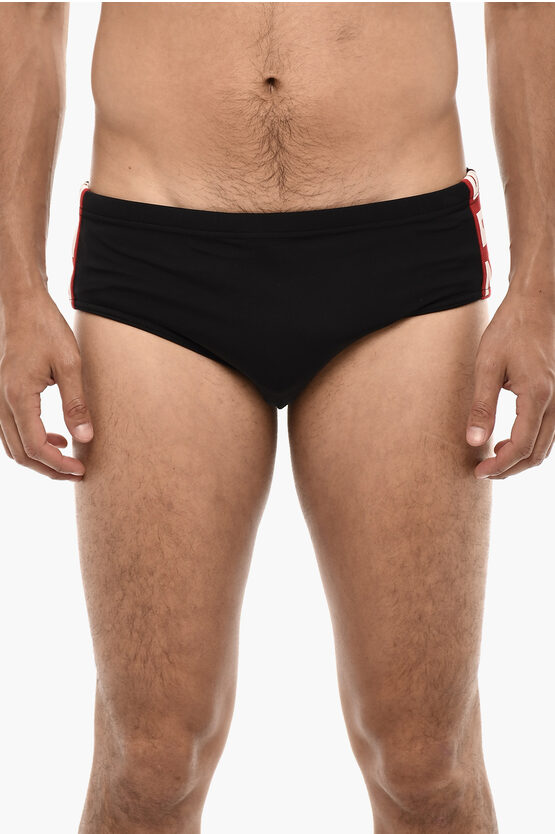 Dsquared2 Slip Swimshorts With Logoed Contrasting Bands