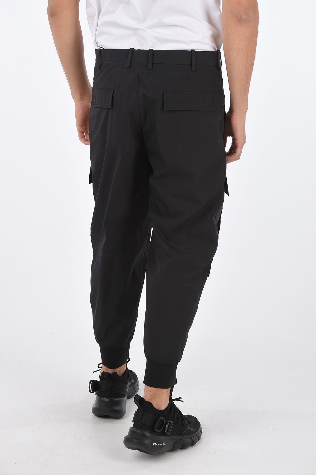 Neil Barrett SLOUCH FIT Low Rise Cargo Pants with Concealed Closure and ...