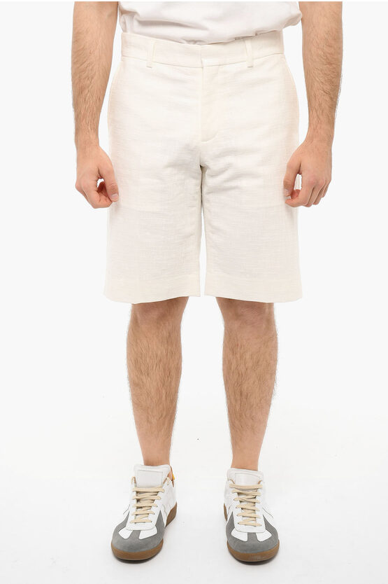 Shop Casablanca Slub Cotton Talored Shorts