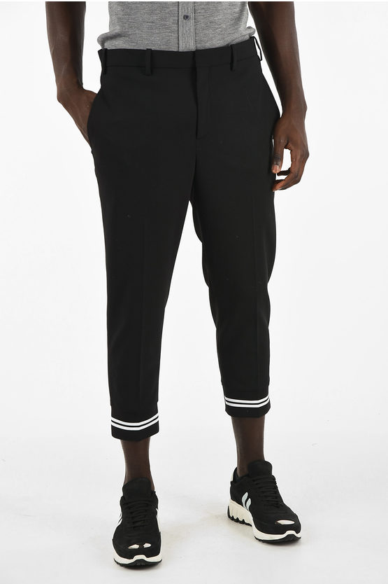 Neil Barrett Smart Pants With Stretchy Ankle Band In Black