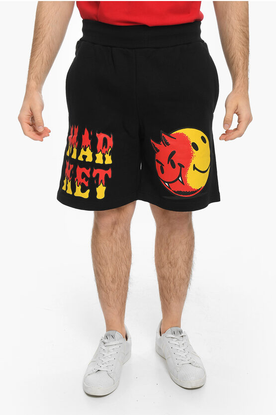 Market Smiley 3 Pockets Good And Evil Sweat Shorts In Black
