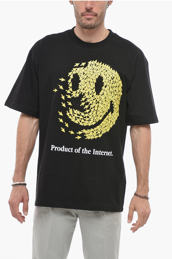 Market Smiley Frontal Printed Crew-neck T-shirt In Black