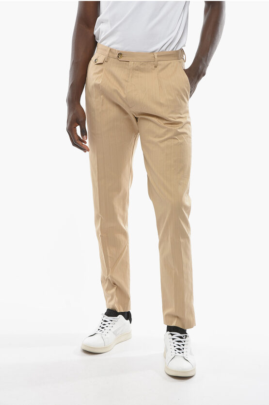 Cruna Smooth Fit Raval Single-pleat Trousers In Brown