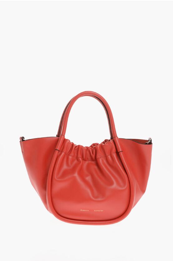 Proenza Schouler Smooth Leather Crossbody Bag With Ruches In Red
