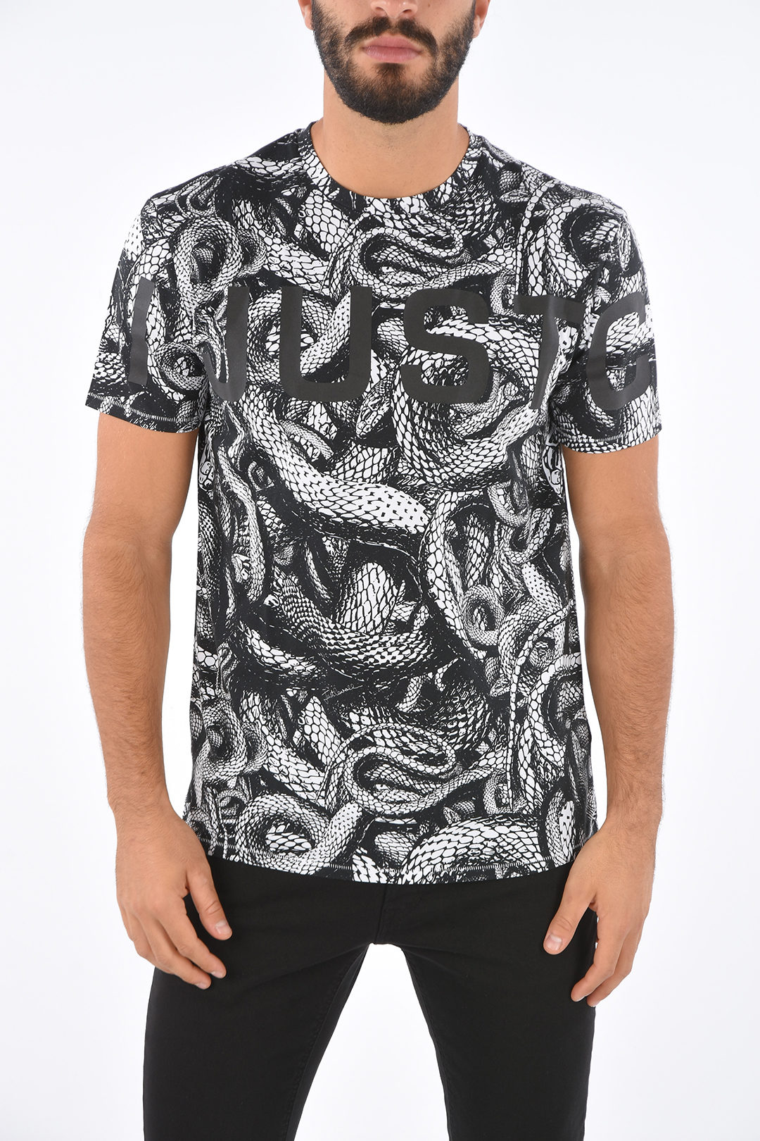Just Cavalli Snake Printed T-Shirt men - Glamood Outlet