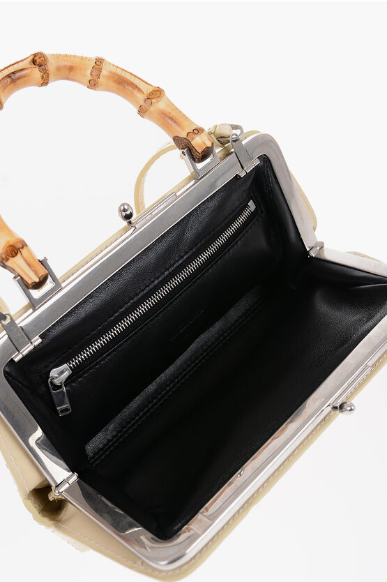 Snakeskin Handbag with Bamboo Handle