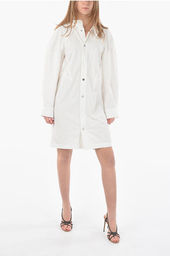 Bottega Veneta Snap Button Compact Shirt Dress In White