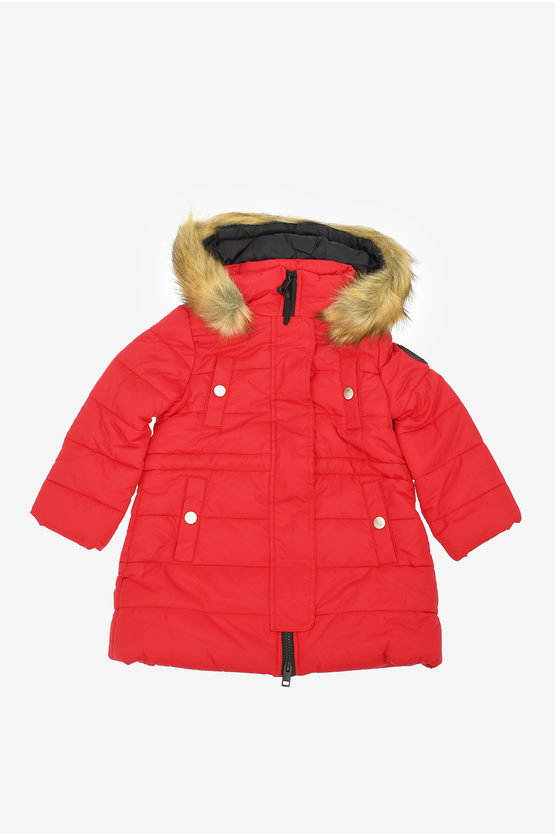 Diesel Snap Button Jirk Puffer Jacket In Red