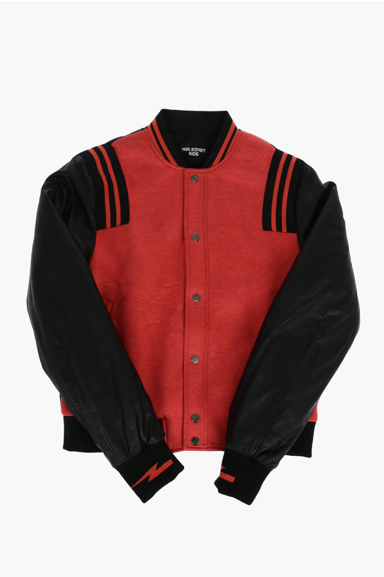 Neil Barrett Snap Button VARSITY BONDED Bomber Jacket boys Glamood Outlet