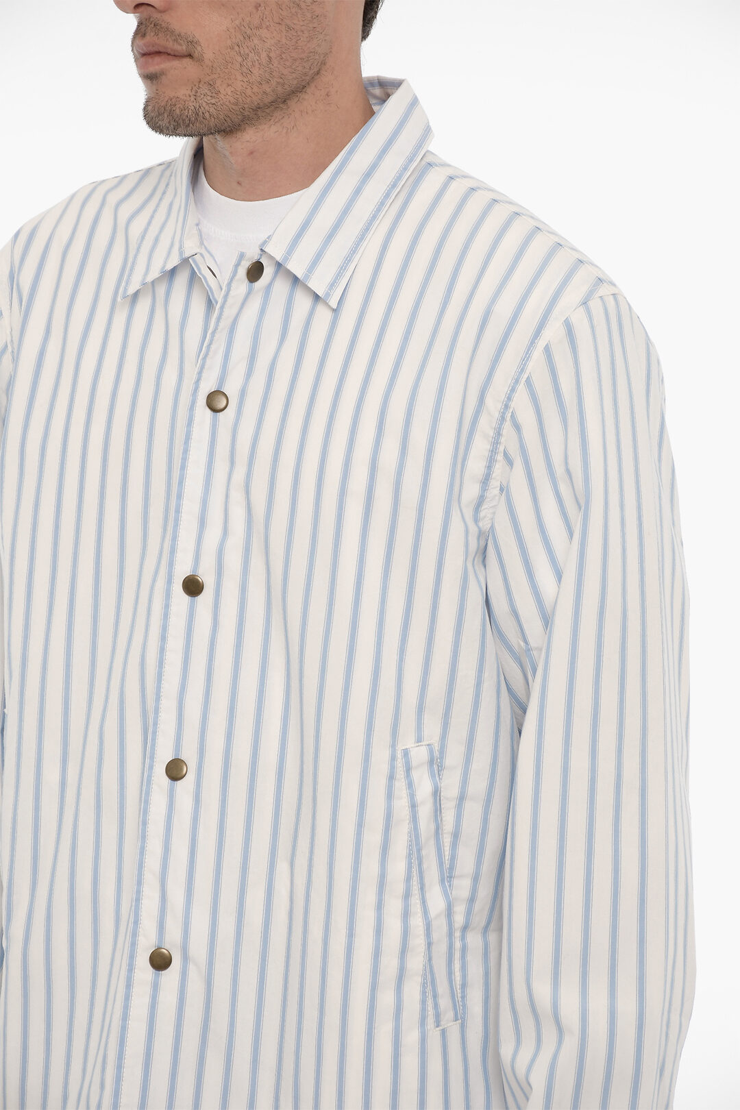 Stussy snap Buttons Bengal Striped Overshirt men - Glamood