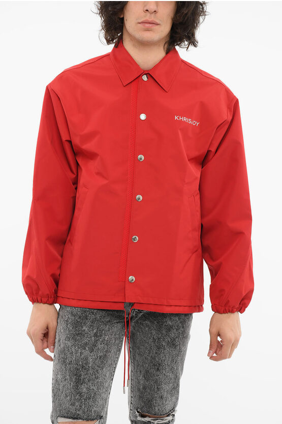 Khrisjoy Snap Closure Coach Jacket In Red