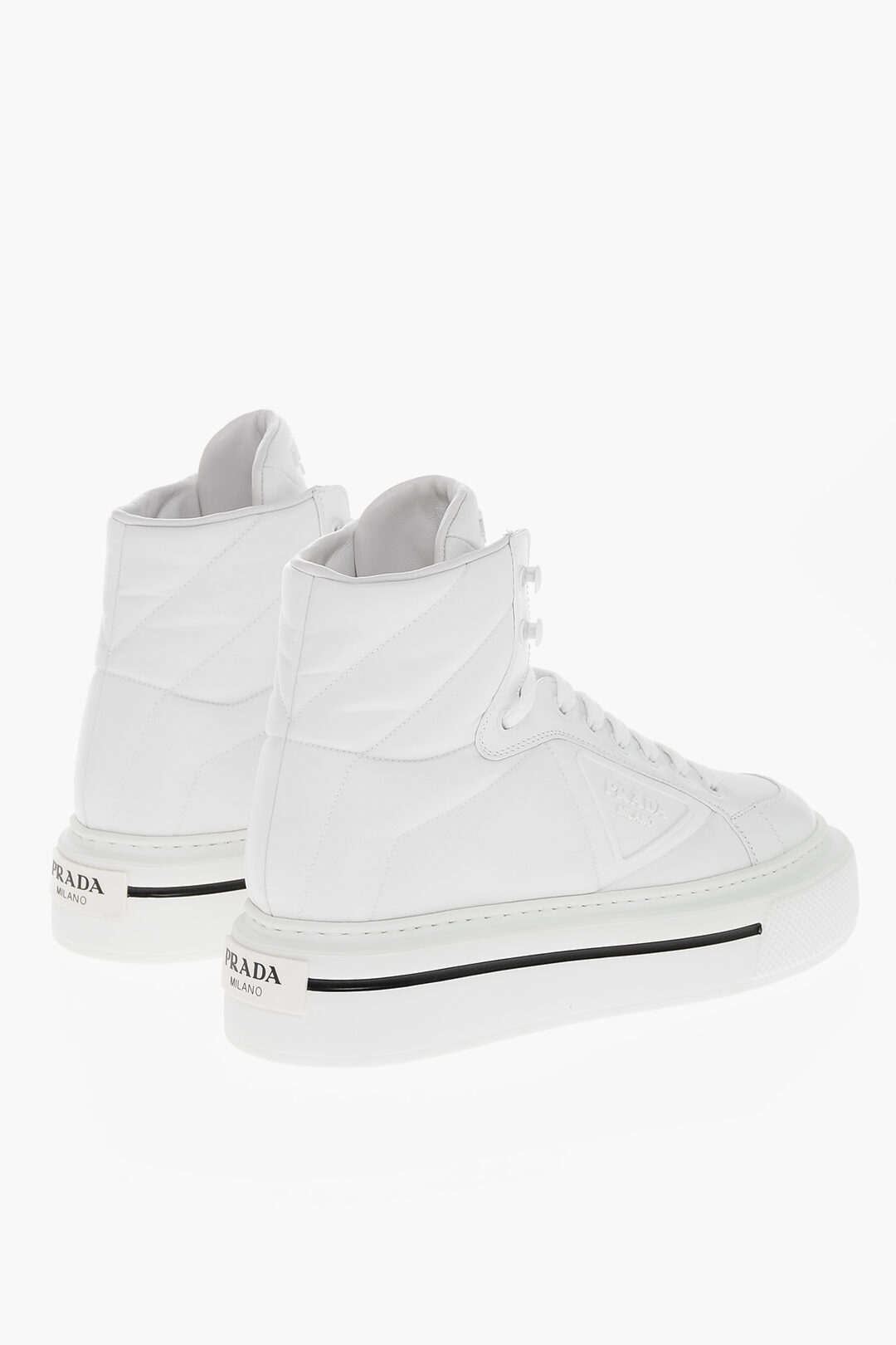 Prada Sneakers Monochrome Lace-up in Nylon Gabardine donna