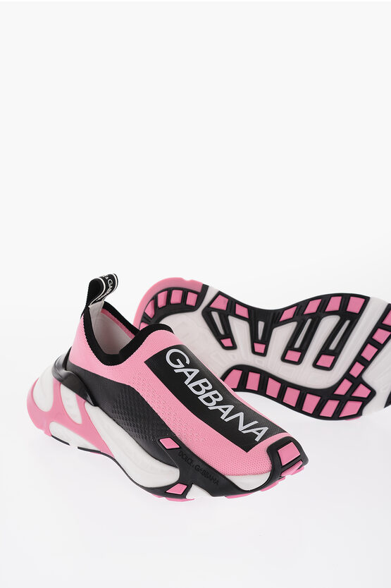 Dolce & Gabbana Logo-print Low-top Trainers In Pink