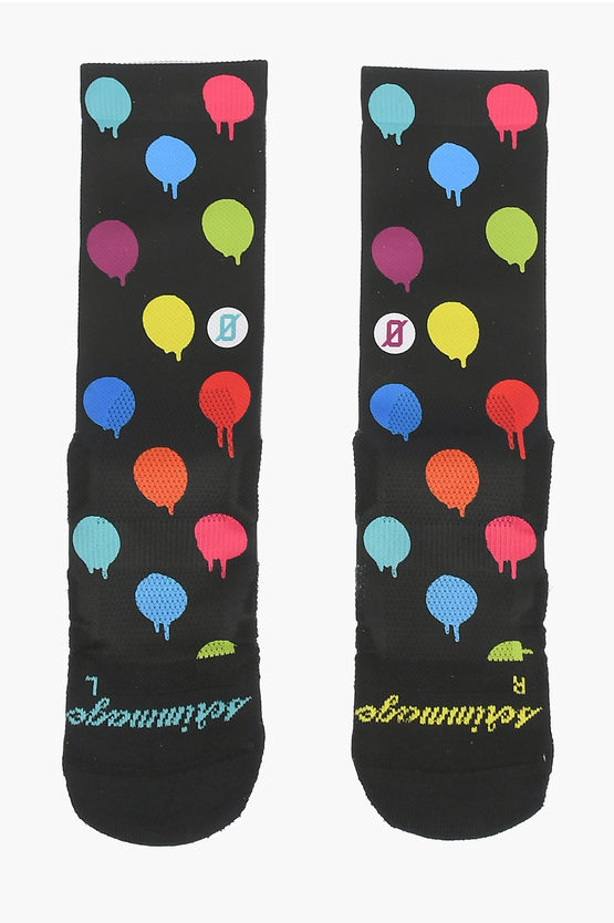 Scrimmage Socks Paint Dots With Perforated Details In Black