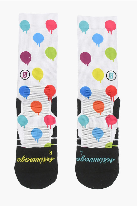 Scrimmage Socks Paint Dots With Perforated Details In White