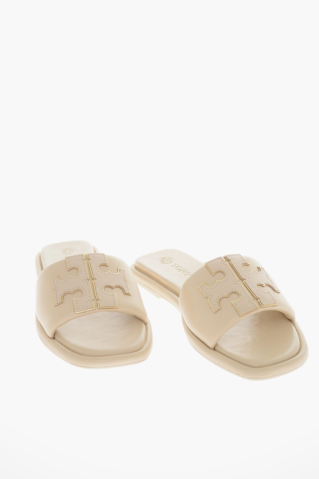 Tory Burch Soft-leather DOUBLET SPORT Slides with Contrasting Logo