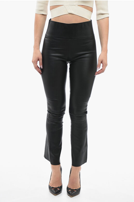 Sprwmn Soft-leather Flared Leggings With High Waist