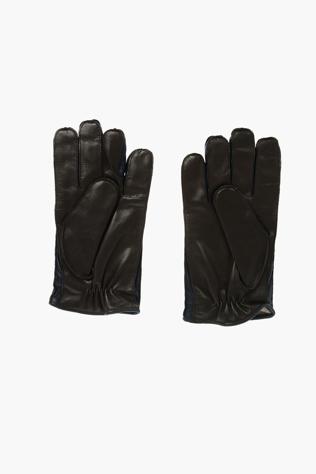 Corneliani Soft Leather Gloves with Cashmere Lining and Contrasting