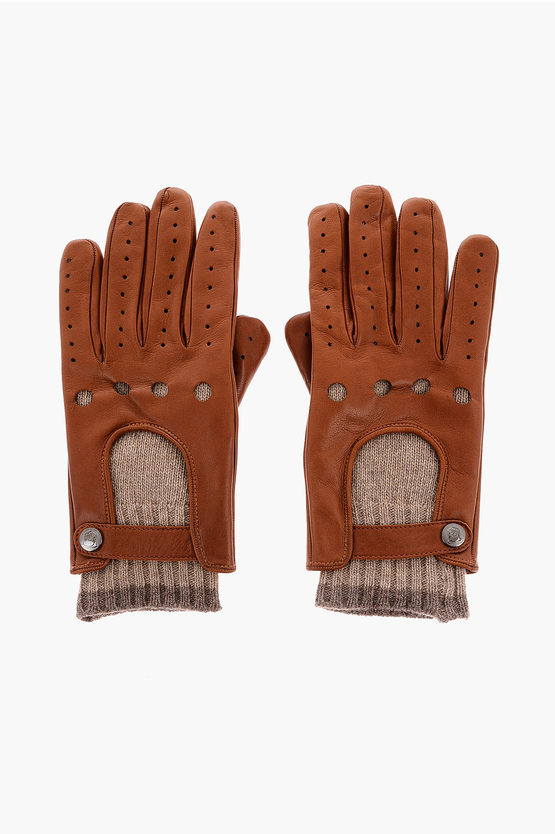 Corneliani Soft Leather Gloves with Wool Lining men Glamood Outlet