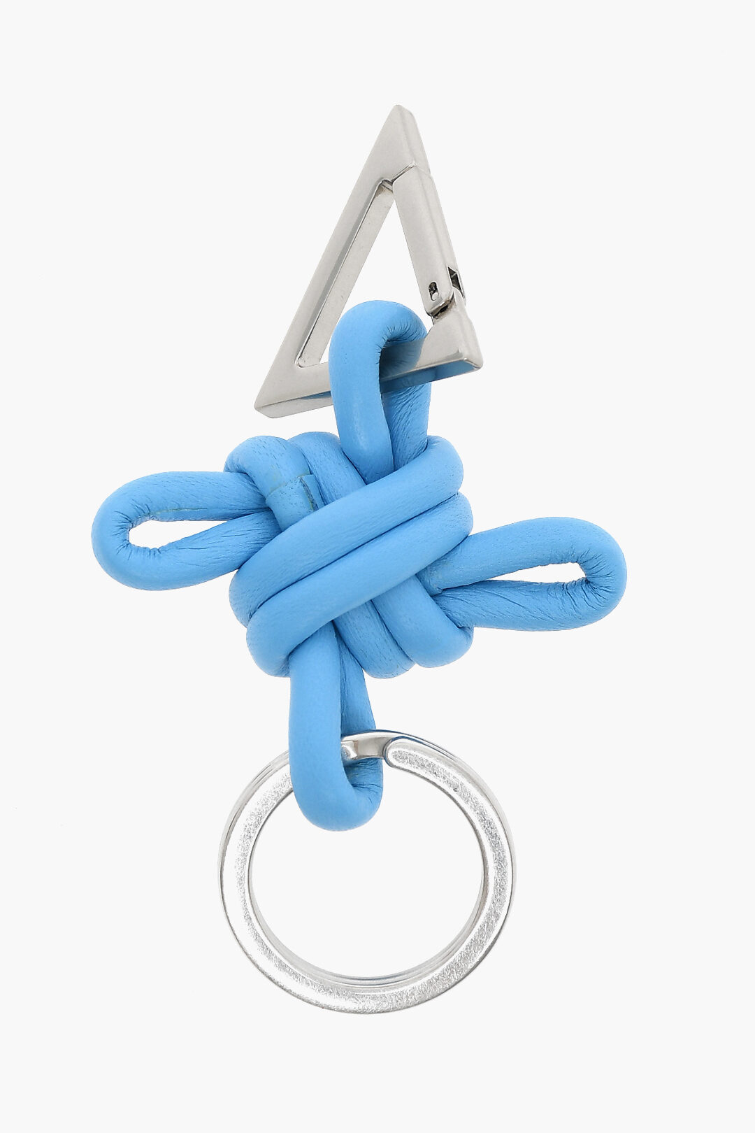 Bottega Veneta Soft-leather Key Ring with Silver-toned