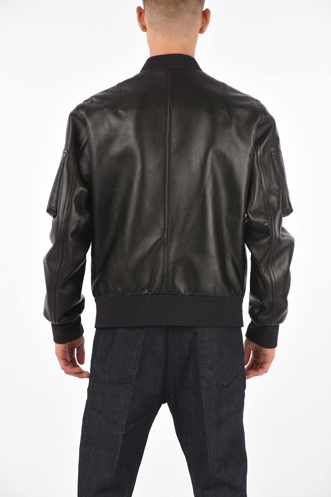 Neil Barrett Soft Leather MINIMALIST Skinny Fit Bomber men