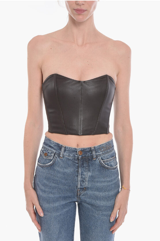 Shop The Mannei Soft-leather Oviedo Bustier Top With Sweetheart Neckline
