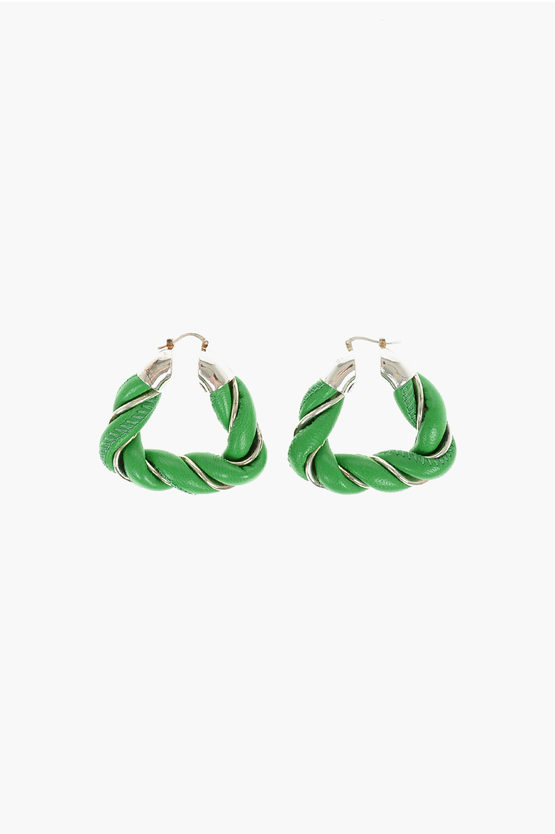 Bottega Veneta Soft-leather Twisted Triangle Earrings