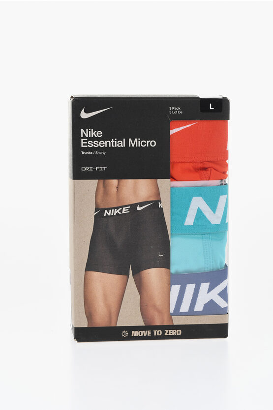 Nike Solid Color 3 Pairs Boxers Set With Emboidery Logo In Black