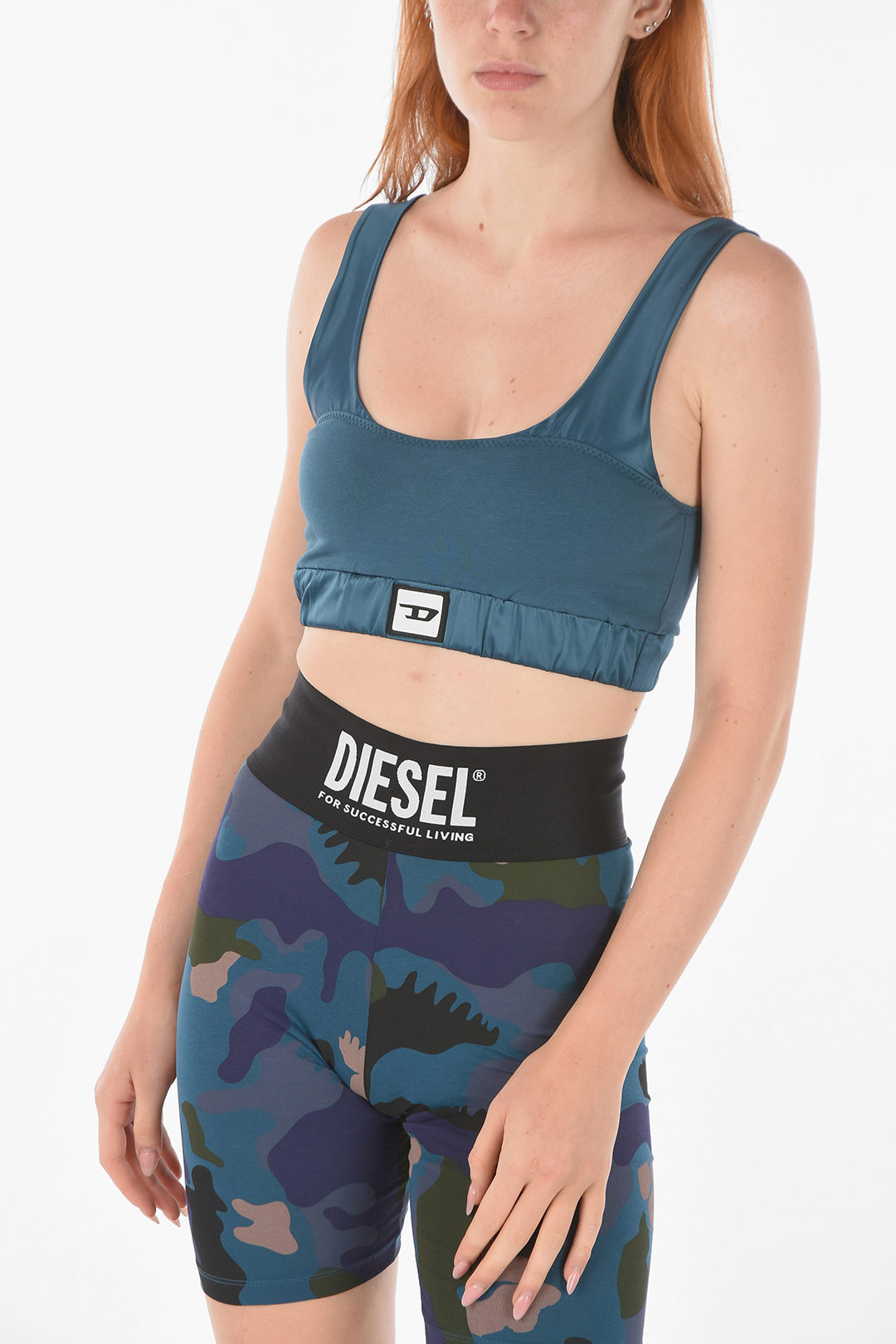 Diesel Solid Color Active Crop Top With Logo Detail women - Glamood Outlet
