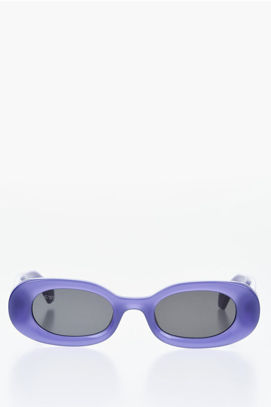 Off-white Solid Color Amalfi Oval Sunglasses In Brown