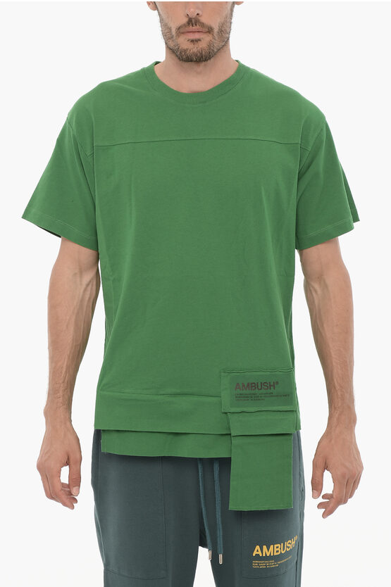 Ambush Solid Color Amazon Sea Foam Crew-neck T-shirt With Waist Poc