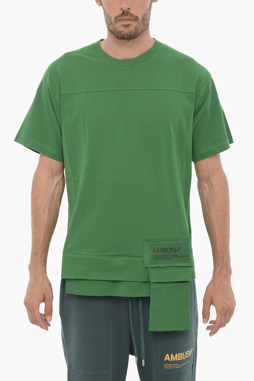 Ambush Solid Color AMAZON SEA FOAM Crew-neck T-Shirt with Waist 