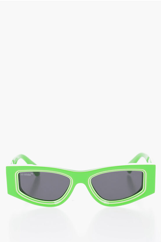 Off-white Solid Color Andy Sunglasses In Green