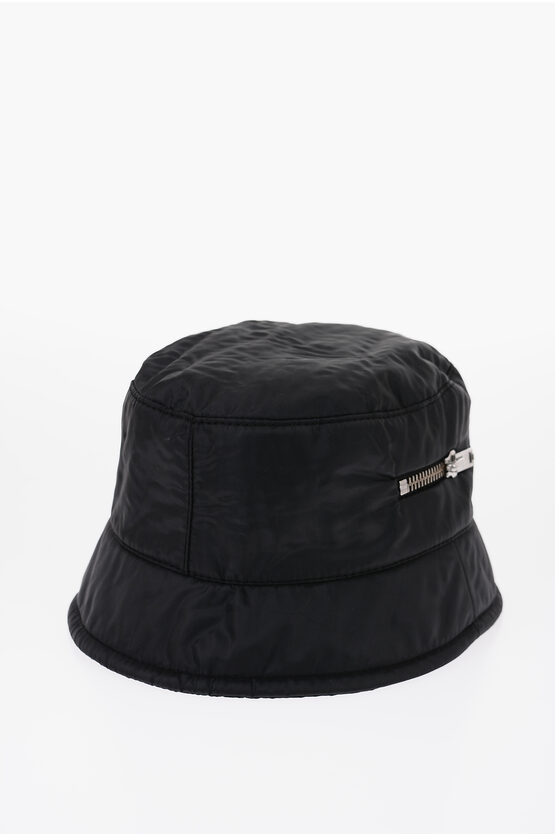 Maison Michel Solid Color Axel Bucket Hat With Zip Detail In Black