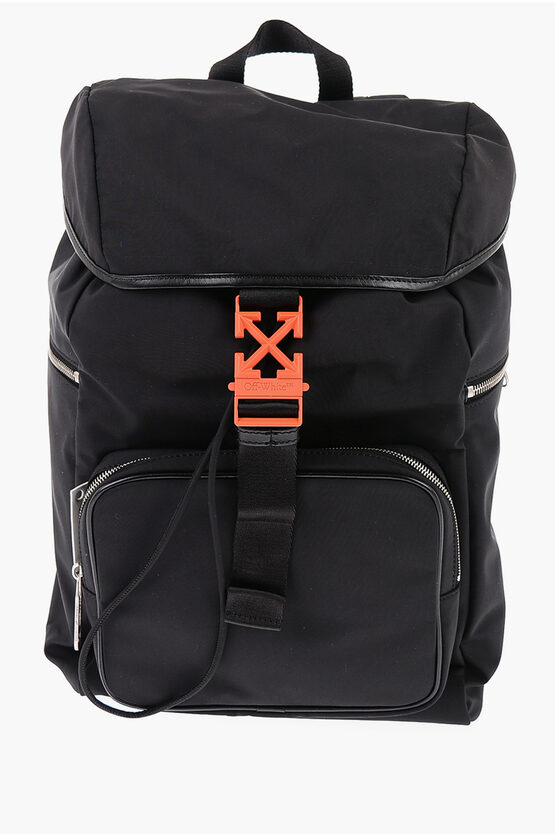Off-white Arrow Nylon Backpack In Black