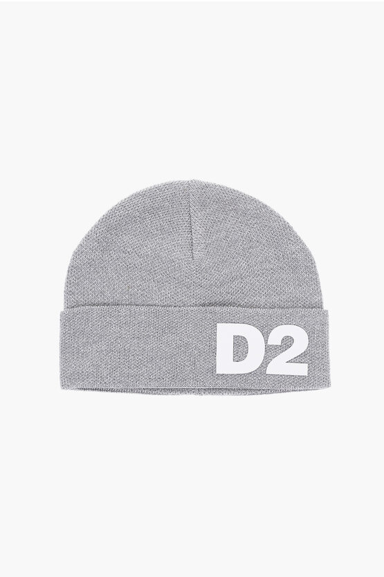 Shop Dsquared2 Solid Color Beanie With Embossed Logo