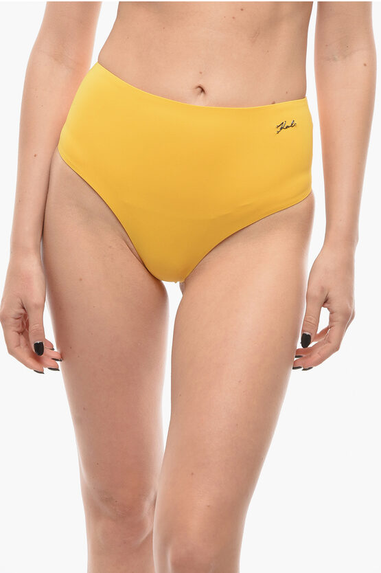 Karl Lagerfeld Solid Color Bikini Bottom In Neutral