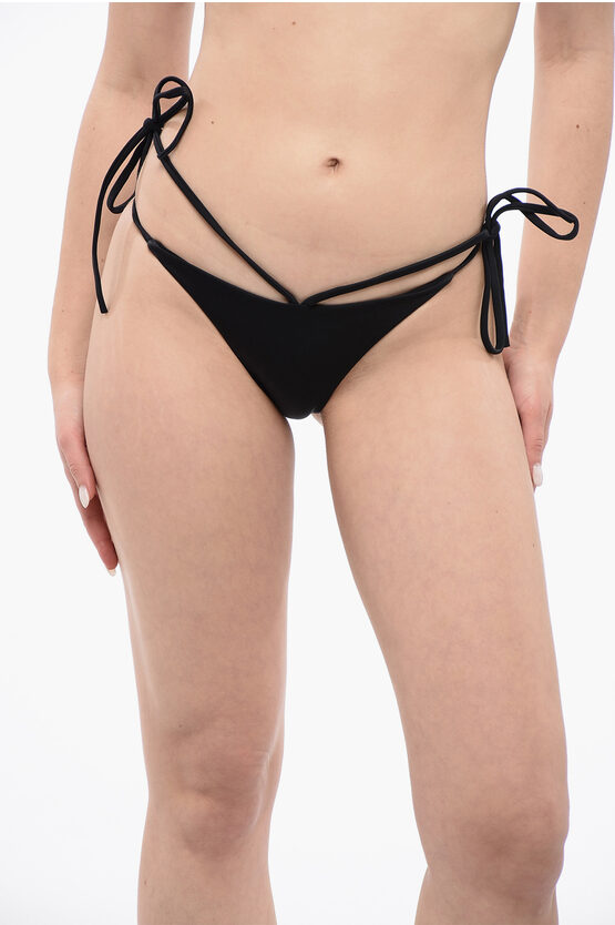 DSQUARED2 SOLID COLOR BIKINI BOTTOMS WITH LACES TO WRAP AROUND THE WAI