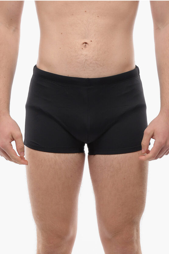 Diesel Solid Colour Bmbx-hero Swim Shorts With Contrasting Logo In Black