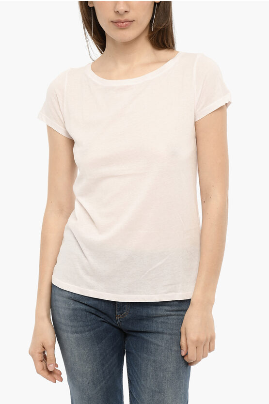 Woolrich Solid Color Boat Neck T-shirt In Neutral