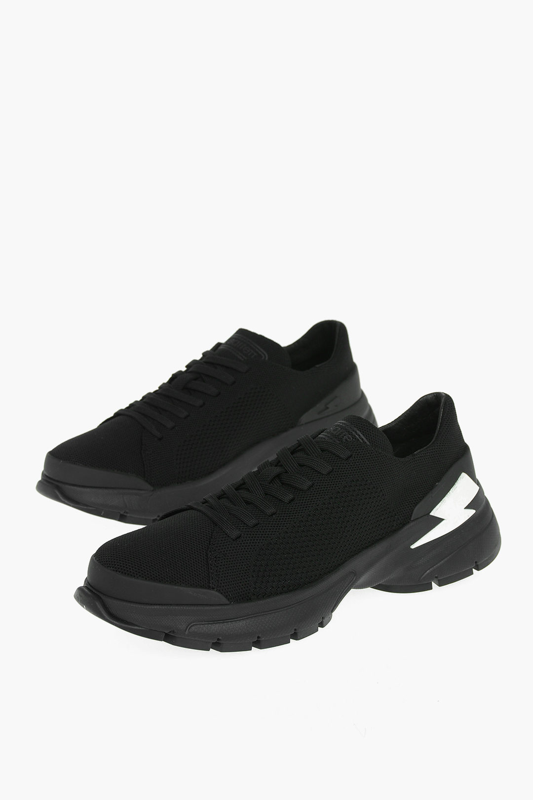 Neil Barrett solid color BOLT LACE-UP low-top sneakers with contrasting ...