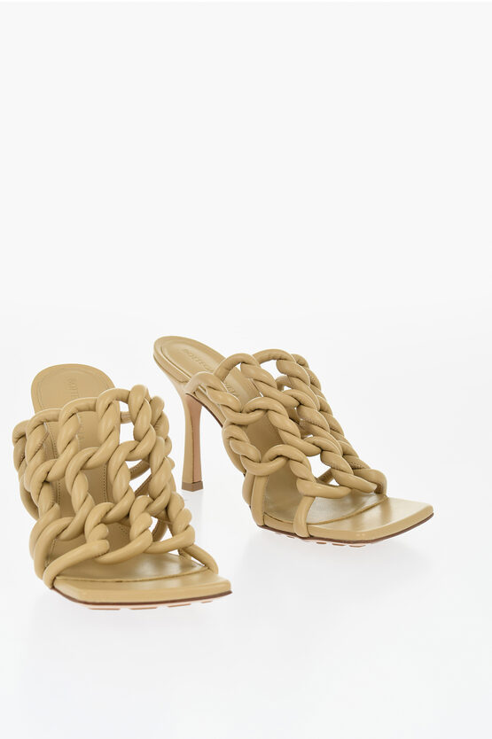 Bottega Veneta Solid Color Braided Leather Sandals 10,5cm