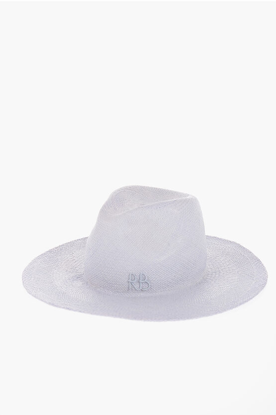 Ruslan Baginskiy Solid Colour Braided Straw Floppy Hat In Blue