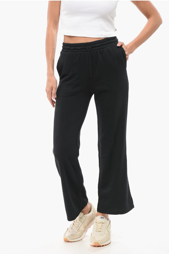 Converse Solid Color Brushed Cotton Blend Joggers In Black