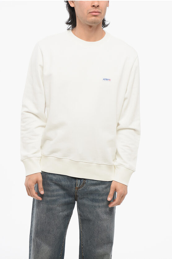 AUTRY SOLID COLOR BRUSHED COTTON CREWNECK SWEATSHIRT