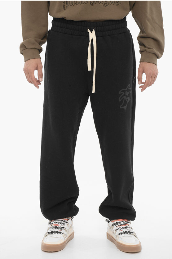 Shop Palm Angels Solid Color Brushed Cotton Hunter Joggers