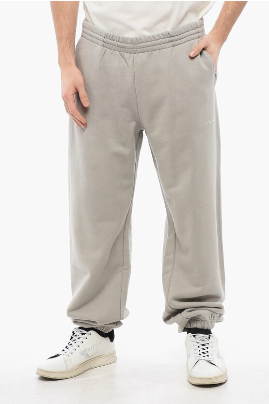 1989 Studio Solid Color Brushed Cotton Joggers With Embossed Logo